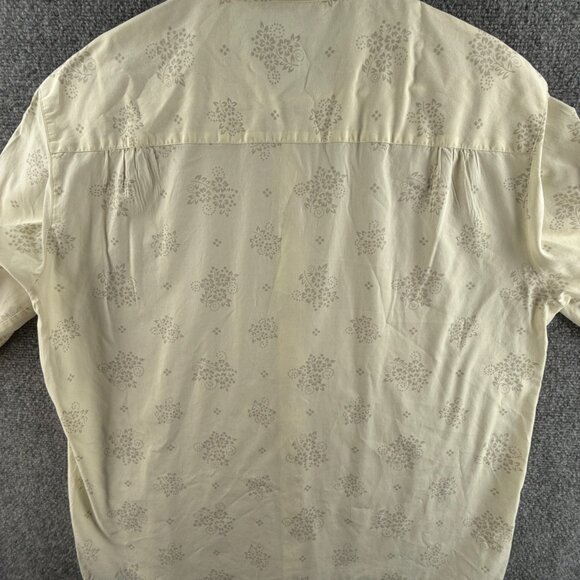 Armani Exchange Women Long Sleeve Button Up Shirt Floral Large Ivory Point - Picture 13 of 16